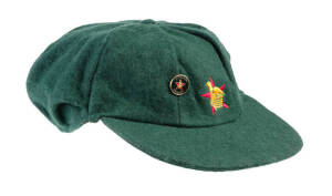 ZIMBABWE TEST CAP, green wool, embroidered Zimbabwe logo on front, player unknown. G/VG condition. Ex Zimbabwe administrator Derek Townsend.