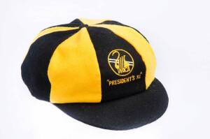 WAYNE ANDREWS' WACA PRESIDENT'S XI CAP, from the first Lilac Hill match - WACA President's XI v England (the 1st match of the 1990-91 England tour of Australia), black & yellow, with embroidered logo on front, signed inside by Wayne Andrews. Superb condit