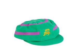 GREG CHAPPELL'S ACB CHAIRMAN'S XI CAP, from the 1994 Lilac Hill match - ACB Chairman's XI v England (the 1st match of the 1994-95 England tour of Australia), green with lilac bands, with embroidered Lilac Hill logo on front, signed inside by Greg Chappell
