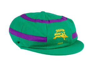 ACB CHAIRMAN'S XI CAP, from the 2004 Lilac Hill match - ACB Chairman's XI v Pakistan (the 3rd match of the 2004-05 Pakistan tour of Australia), green with lilac bands, with embroidered Lilac Hill logo on front. Superb condition. [The Lilac Hill matches, f