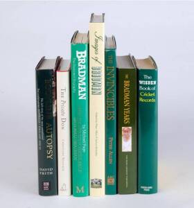 CRICKET BOOKS, noted "The Art of Cricket" by Bradman [London, 1990] signed by Don Bradman on dust-jacket; "Bradman - The Illustrated Biography" by Page [Melbourne, 1983] signed by Bradman on dust-jacket & title page; "The Wisden Book of Cricket Laws" by O