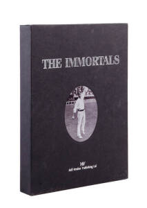 "The Immortals - The Book of New Zealand Cricket Test Players" by Verdon [Auckland, 2006], containing 170 original signatures of every living NZ Test cricketer, limited edition 58/665. Fine condition.