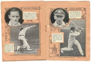 1930-32 cricket cards, noted "The Magnet Album of Test Match Cricketers - 1930 Tour" with the 28 pictures pasted in including Don Bradman; 1930 West's Olympia Theatre "Australian Cricketers" [1/15]; Players "Cricketers 1930" [50]; 1932 Godfrey Phillips "T