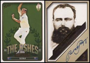 2009-12 cricket cards, noted 2010 Select "Ashes Series Collection" [50]; 2011 Cricket Australia "Australian Test Cricket Captains" [44]. G/VG. 