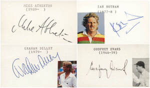 ENGLAND: Signed autograph cards (270), most pre-1990s, noted Mike Atherton, Ian Botham, Graham Dilley, Cyril Washbrook, Godfrey Evans, Frank Tyson, Keith Fletcher.