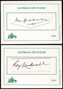 1948 Australian "Invincibles", autograph cards (12) including Don Bradman, Lindsay Hassett, Ray Lindwall & Bill Brown.