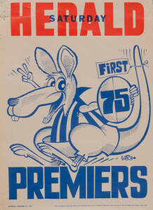 NORTH MELBOURNE: 1975 original Weg poster. Fair/Good condition (tear at top & some peripheral faults). [North Melbourne's first Premiership].