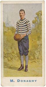 1904 Sniders & Abrahams "Australian Footballers", Series A - without framelines, almost complete set [49/50]. Mainly G/VG. {Missing only the G.Miller card - there are some doubts as to whether it exists}.