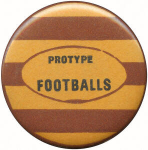 c1960s Protype Footballs "VFL Colours Badges", part set [7/12] - Carlton, Collingwwod, Fitzroy, Hawthorn, North Melbourne, St.Kilda & South Melbourne. Not previously seen.