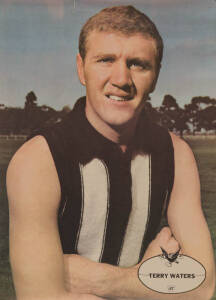 1964 Heinz "VFL Player Posters", Collingwood players Ray Gabelich & Terry Waters. Fair/VG condition.