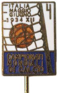 WORLD CUP PINS: World Cup pins for Competitors, both rare, 1934 Italy & 1954 Switzerland. Also 1950s badge for S.A.S.F.A. (South Australian Schools Football Association).