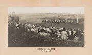 1902 MELBOURNE CUP: Photographs (4) - "Finish, Melbourne Cup, 1902, Won by The Victory", "Melbourne Cup, 1902. The Start", "Melbourne Cup, 1902. First Time Round" & "Cup Steeplechase. Last Jump", all taken by Sears Photo, Melbourne, (minor faults to edges - 3
