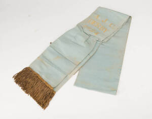 HEROIC: Heroic's winner's sash from the 1924 A.J.C.Derby. [Heroic won 21 races, then was Australia's leading sire 1933-39].