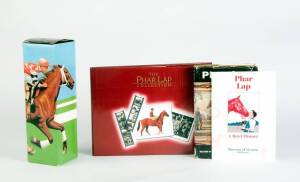 PHAR LAP, group with mirror; Yalumba vintage port in original box; books (3) including "Phar Lap - The Story of the Big Horse" by Carter [Melbourne, 1965] & "The Phar Lap Collection" edited by Kirkwood [Melbourne, 2005].