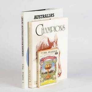 HORSE RACING LIBRARY, noted books (52) including "Champions" by Arrold [Sydney, 1980]; "More Champions" by Arrold [Sydney, 1983]; "The History of Australian Thoroughbred Racing" Volumes 1 & 2 by Freedman & Lemon [Melbourne, 1987-90]; "Melbourne Cup Winner