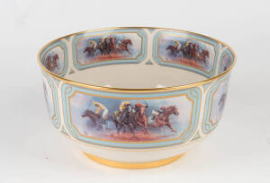 TRIPLE CROWN: "Triple Crown Bowl", with artwork by Fred Stone, made by Pickard, USA.