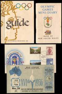 1956 OLYMPICS COLLECTION, noted tickets (46); programmes (58), Opening Ceremony LP record; ticket order forms; telephone guides; Fencing score cards; MCG Plans; covers; magazines/booklets.