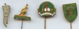 Various Pins from 1960 Rome Olympics, noted Nigeria, New Zealand & Australia (3 pins & tie-clip). Ex Nigerian Official at Rome Olympics.