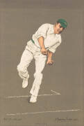 1905 ALBERT CHEVALLIER TAYLER PRINTS, of cricketers in action, noted W.G.Grace (trimmed); plus all Australian cricketers -&nbsp;Warwick Armstrong,&nbsp;Albert Cotter, Joe Darling, R.A.Duff, Syd Gregory, Clem Hill,&nbsp;A.J.Hopkins,&nbsp;J.J.Kelly, Frank Laver, C.E.McLeod,&nbsp;Mo - 5