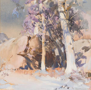 HAROLD HERBERT (1892-1945), White Gums 1938, watercolour, signed and dated 'HAROLD B HERBERT 1938' lower right, 35 x 35 cm