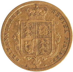 HALF SOVEREIGNS: 1881S, QV, Young Head, Shield reverse with wide coarse border. F.