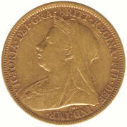 1897M QV, Veiled Head, St. George reverse. - 2