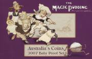 BABYSETS: 2005 & 2007 (The Magic Pudding). Each year with the proof and Unc. sets plus 50c Baby Memento (2). Cat. $800+.