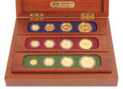 NUGGET SERIES - GOLD PROOFS;&nbsp;1986/1987/1988&nbsp;3 coin sets of 4 coins each with $100 / 1oz, $50 / 1/2oz, $25 1/4oz and $15 1/10oz coins showing various famous Australian nuggets. The 3 sets presented in a sturdy wooden case.