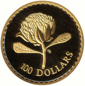 FLORAL EMBLEM SERIES:1995 $100.00, Waratah, 1/3oz 24 carat. Cased with certificate numbered "0001842".