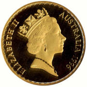 1997 $150.00, Mangle's Kangaroo Paw, &frac12;oz, 24 carat. In a wooden presentation case with certificate "000628". - 2