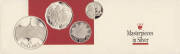 MASTERPIECES IN SILVER: 1988 Bi-Cent., 1989 Fifty Cent Collection, 1990 One Dollar Collection, 1991 Circulation Coins (x2), 1993 Explorers Part 1 (no cardboard box), 1994 Explorers Part 2, 1995 Colonial Australia, 1997 Opening of a Continent, 1998 Coins o - 3
