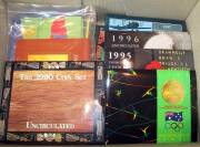 1980-81, 1983, 1986, 1988, 1989-91 (2 of each), 1992-93 and 1994-98 (2 of each). Cover of a 1990 set damaged. Cat $1250+, 23 sets.&nbsp;