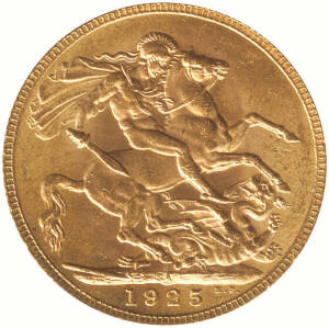 SOUTH AFRICA: 1925SA, KGV sovereign. Higher grade.