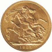 SOUTH AFRICA: 1925SA, KGV sovereign. Higher grade.