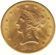 UNITED STATES OF AMERICA: 1902S, $10.00, Coronet Head. AGW 0.4837oz. Higher grade, with minor surface defects. - 2