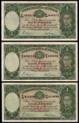 1938 (R.29) &pound;1 Sheehan/McFarlane group of 3, F, VF, VF+.