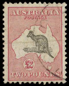 Small accumulation in packets, 'Roos to early decimals, strength in KGVI period **/*/O. Incl. &pound;2 Sm Multi, 'Roo used with horiz. crease and other high values. Generally fine throughout. 230+.