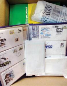 Collection of Aust. Post unaddressed FDC's to late 1980's, starting with 1970 Royal Visit. Range of private and Aust. Post &nbsp;Maximum cards also to late 1980's. Extras incl. other Aust. Post postal stationery (mint & used PSE's etc), literature, 1980's Olym
