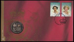 1981-2008 run of unaddressed Australia Post FDC's. Not complete but incl. Olympic & C'wealth Games series as well as PNC's (20+) and 2 covers with medallions. Better PNC's incl. 2000 Olympics pair, 2001 Army and 2003 QEII Accession. Plus binders with 1971