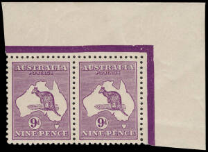 9d Violet, Die IIB, top R corner pair with INVERTED wmk. Fine and fresh.