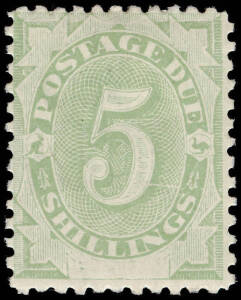1902 (SG.D8) 5/- Emerald-Green, with variety "White scratch through oval to lower part of 5"; fresh MLH. A scarce example in this condition. BW:D15d.