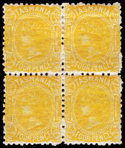 1880-91 (between SG.159 - 166) &frac12;d to 4d Sideface study of the printings on TAS wmk. paper: covering shades (incl. 4d olive yellow), perforations and the major flaws; noted 1d imperf. pair, Plate no. multiples. Fresh condition and colour throughout. (150+)
