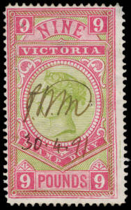 1887-96 (SG.324-328) &pound;5 to &pound;9 Fergusson & Mitchell set of 5 fiscally used. An attractive set with full original colour.
