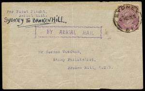 21-22 July 1925 (AAMC.83)&nbsp;Sydney - Broken Hill, cover flown by Australian Aerial Services Ltd