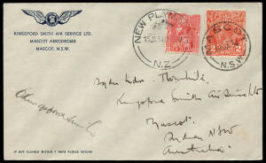 13 Jan.1934 (AAMC.350) Australia - New Zealand, flown cover for the 3rd Trans-Tasman flight in the 'Southern Cross'. Signed by the pilot, Charles Kingsford Smith. Cat.$650.