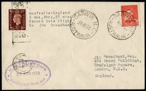 18 Apr. 1938 (AAMC.804)&nbsp;Australia - England cover, flown by Harry Broadbent