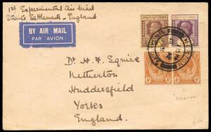 1931(Apr. 18) flown intermediate cover for 1st Experimental Flight, Straits Settlements - England, franked 48c, tied by double circle datestamp "NEWTON / SINGAPORE". Fine.