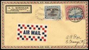 1930 (Mar 11) Port Moresby-Sydney-United States - see AAMC #P1a - with combination franking of Papua 'AIR MAIL' 6d + United States 5c Beacon pre-paying the trans-USA portion of the journey, Cat $800. Ex Ray Kelly. [The AAMC states "15 covers reported to 