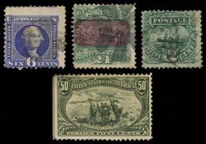 1851 to 1930's mint/used collection in a stockbook. Range of earlies to 90c, incl. definitives, commemoratives, revenues ect. Usual mixed condition, suit specialist with different papers and printings. High cat. value, potential here. 165+.