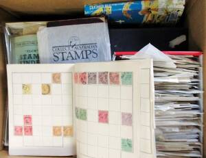 3 large boxes with a world range in albums, s/books and packets. Australia incl. Colonies, 'Roo's, KGV and decimals MUH/used. Asia incl. a group of China and collections of Hong Kong and Malayasia plus various Pacific Islands. Also rest of the world A-Z. 